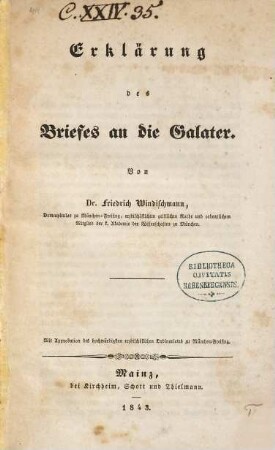 Erklärung des Briefes an die Galater