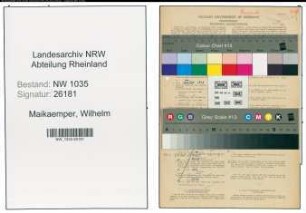 Entnazifizierung Wilhelm Maikaemper , geb. 02.10.1898 (Magazinverwalter)