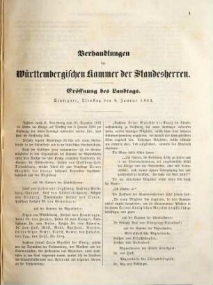 Verhandlungen der Württembergischen Kammer der Standesherren auf dem ordentlichen Landtage. Protokollband. 1883/86 = Protokoll-Bd.