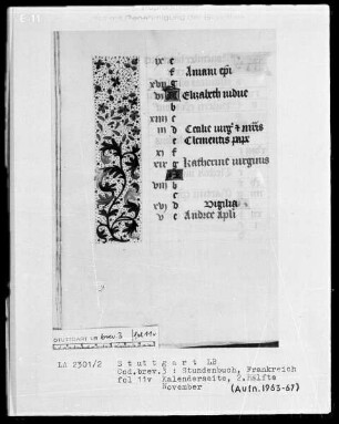 Stundenbuch — Kleine Initialen und Teilbordüre, Folio 11verso