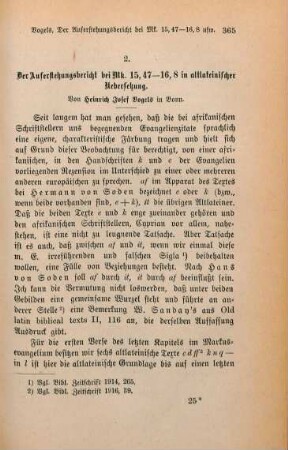 365-385 Der Auferstehungsbericht bei Mk. 15,47 - 16,8 in altlateinischer Übersetzung