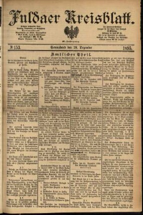 Erste Ausgabe vom Samstag, den 28. Dezember 1895.