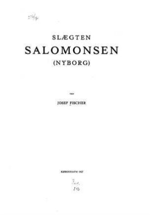 Slaegten Salomonsen (Nyborg) / ved Josef Fischer
