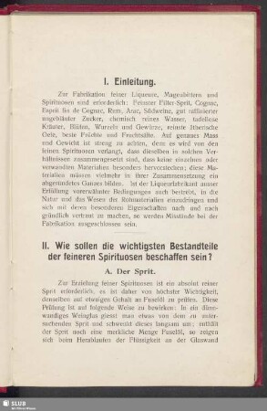 II. Wie sollen die wichtigsten Bestandteile der feineren Spirituosen beschaffen sein?