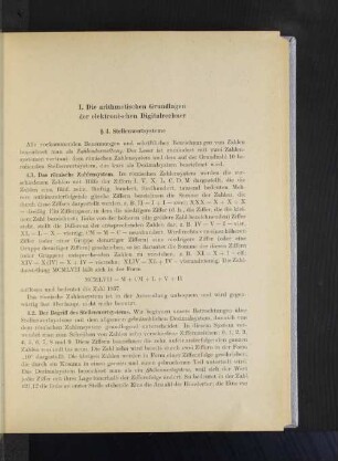 I. Die arithmetischen Grundlagen der elektronischen Digitalrechner