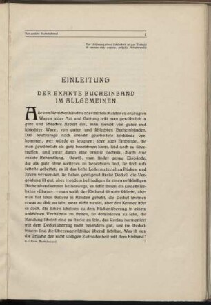 Einleitung - Der exaxte Bucheinband im Allgemeinen