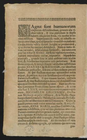 1v-2v Rector Academiae Wittenbergensis, Jo. Henricus Bergerus...