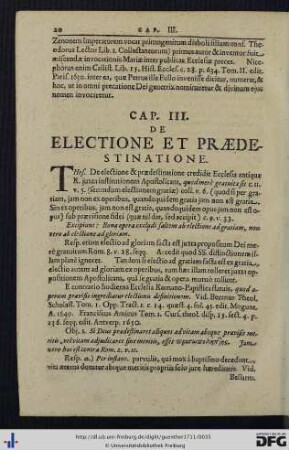 Cap. III. De Electione Et Praedestinatione.