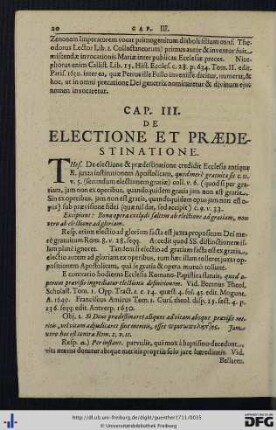 Cap. III. De Electione Et Praedestinatione.