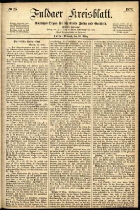 Ausgabe vom Mittwoch, den 26. März 1873.