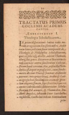 Tractatus Primus Goclenii Academizantis.