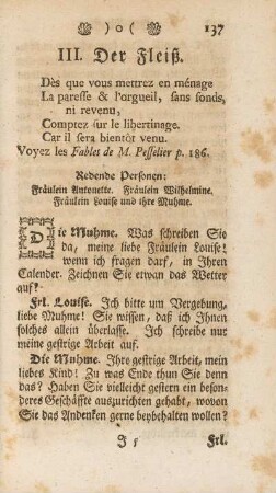 III. Der Fleiß