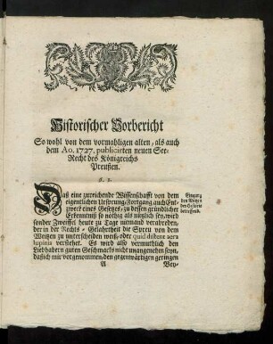 Historischer Vorbericht.