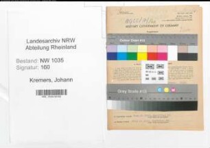 Entnazifizierung Johann Kremers , geb. 06.10.1886 (Angestellter)
