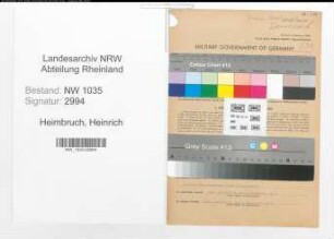 Entnazifizierung Heinrich Heimbruch , geb. 27.12.1896 (Steiger)