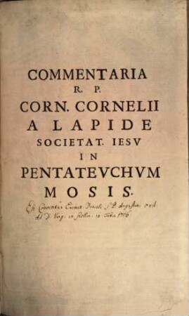 Commentaria In Pentatevchvm Mosis