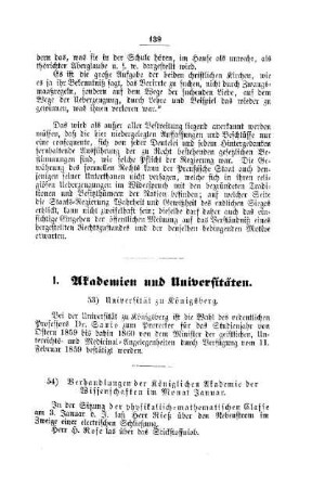 Universität zu Königsberg : [I. Akademien und Universitäten]