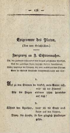 Epigramme des Platon.