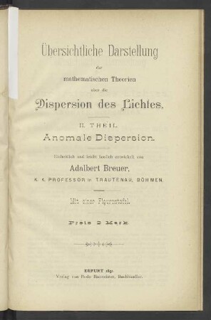 2. Theil: Anomale Dispersion