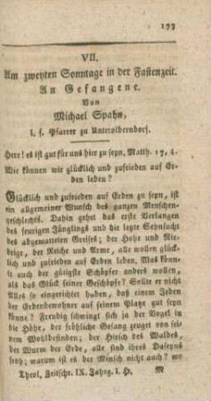 177-184 Am zweyten Sonntage in der Fasten : an Gefangene