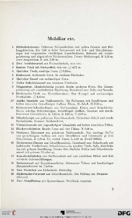 Mobiliar etc. (Nr. 1-48)