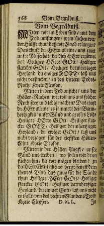 Vom Begräbniß.