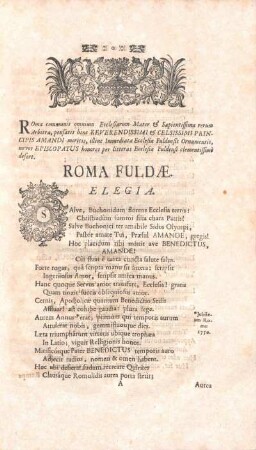 Roma Fuldae. Elegia.