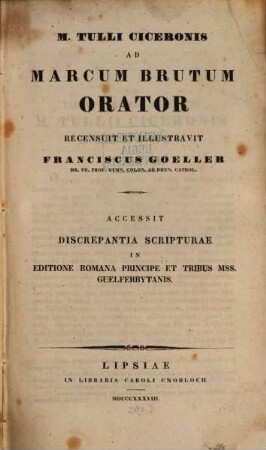 Ad Marcum Brutum Orator