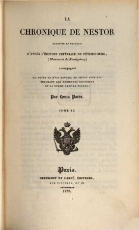 La chronique de Nestor, Vol. 2 (1835)
