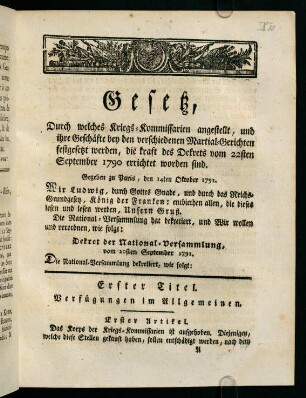 1-12, Erster Titel. - Dritter Titel.