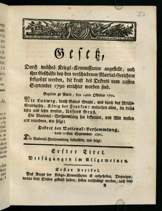 1-12, Erster Titel. - Dritter Titel.