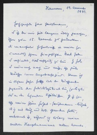 Brief von Walther Lampe an Gerhart Hauptmann