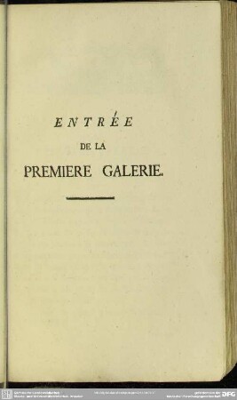 Entrée De La Premiere Galerie