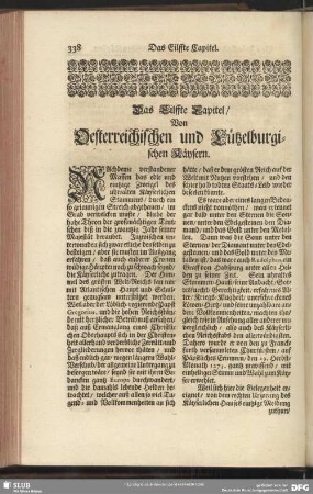 Das Eilffte Capitel, Von Oesterreichischen und Lützelburgischen Käysern
