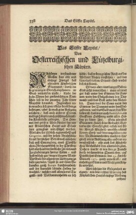 Das Eilffte Capitel, Von Oesterreichischen und Lützelburgischen Käysern