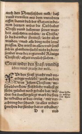 Streit wider den Fraß/ unordig leben/ unnd pracht der welt.