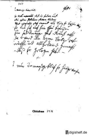 950: Brief von Anna Louisa; Gleim, Johann Wilhelm Ludwig Karsch an Johann Wilhelm Ludwig Gleim