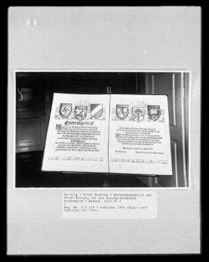 Ehrenbürgerbrief für Reichskanzler Adolf Hitler