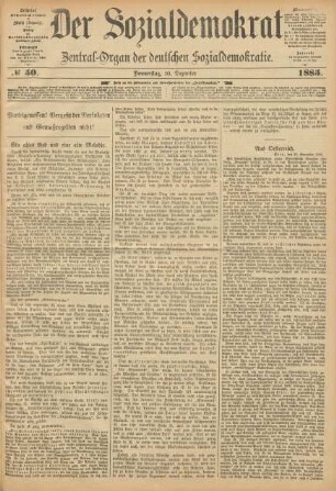 No 50. Donnerstag, 10. Dezember 1885.