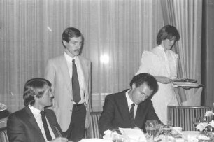 Freiburg im Breisgau: Freundschaftsbesuch von Franz Beckenbauer im Colombi-Hotel auf Einladung des BfG