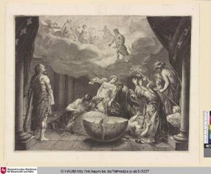 [Allegorie auf den Zustand Frankreichs; Franse maagd smeekt de goden om hulp]