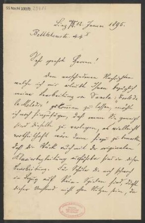 Brief an B. Schott's Söhne : 12.01.1895