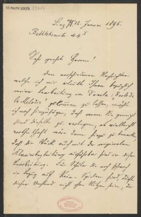 Brief an B. Schott's Söhne : 12.01.1895
