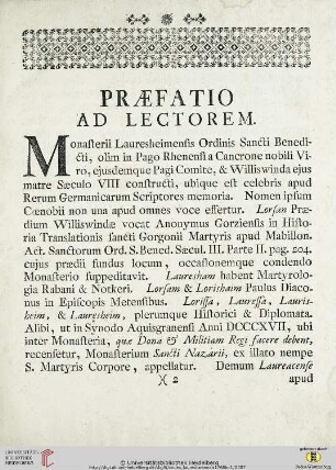 Praefatio ad lectorem