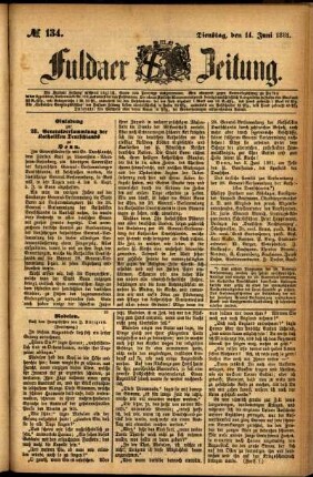 Ausgabe vom Dienstag, den 14. Juni 1881.