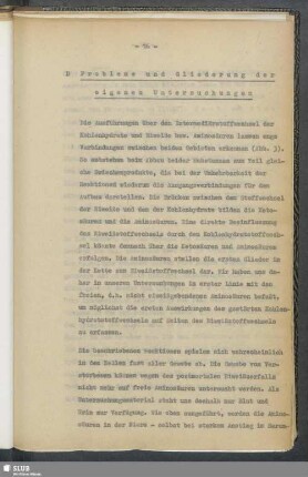 D. Probleme und Gliederung der eigenen Untersuchungen