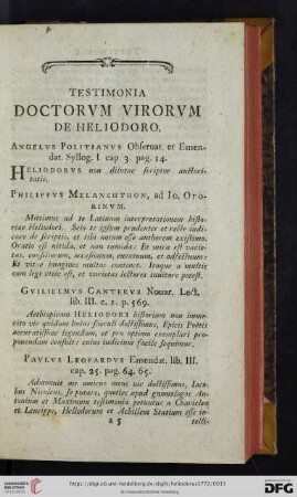 Testimonia doctorum virorum de Heliodoro