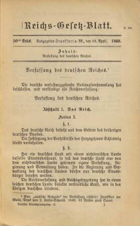 Deutsche Staatsgrundgesetze in diplomatisch genauem Abdrucke : zu amtlichem und zu akademischem Gebrauche. 2