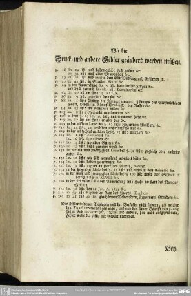 Wie die Druck- und andere Fehler geändert werden müßen
