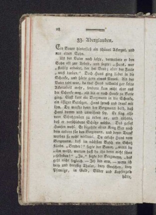 33. Aberglauben.
